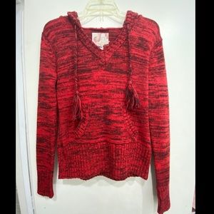 women hoodie woven drawstring pullover size M